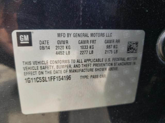 1G11C5SL1FF154196 - 2015 CHEVROLET MALIBU 1LT 黑色 照片 10