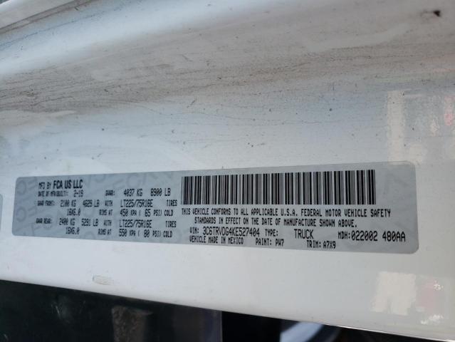 3C6TRVDG4KE527404 - 2019 RAM PROMASTER თეთრი ფოტო 10