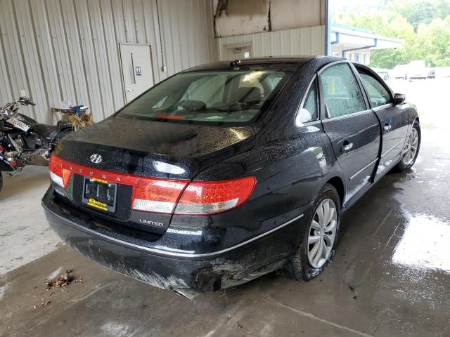 KMHFC46F98A264307 - 2008 HYUNDAI AZERA SE BLACK photo 4