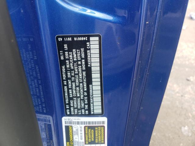 WVWBW7AH1CV006465 - 2012 VOLKSWAGEN EOS KOMFOR 蓝色 照片 10