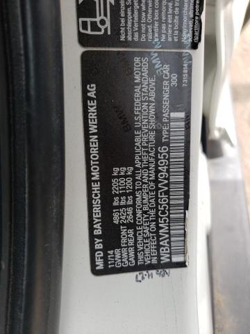 WBAVM5C56FVV94956 - 2015 BMW X1 XDRIVE3 WHITE photo 10