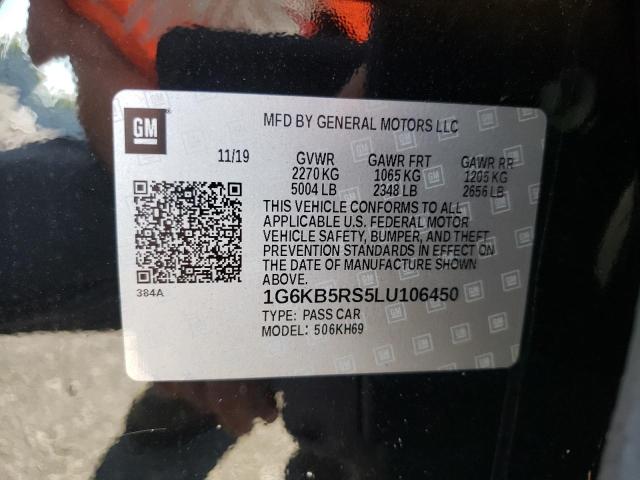 1G6KB5RS5LU106450 - 2020 CADILLAC CT6 LUXURY BLACK photo 10