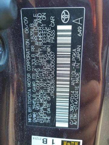 JTKDE3B70A0305037 - 2010 TOYOTA SCION TC Violet photo 10