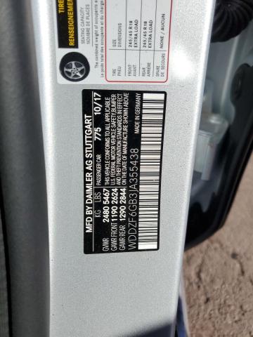 WDDZF6GB3JA355438 - 2018 MERCEDES-BENZ E 400 4MAT SILVER photo 10