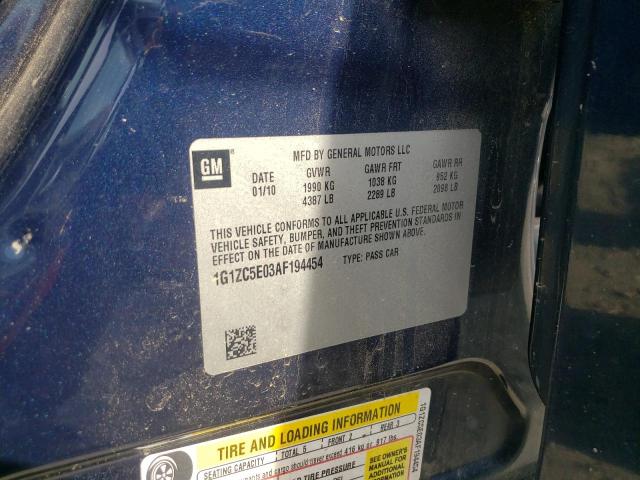 1G1ZC5E03AF194454 - 2010 CHEVROLET MALIBU 1LT 蓝色 照片 10