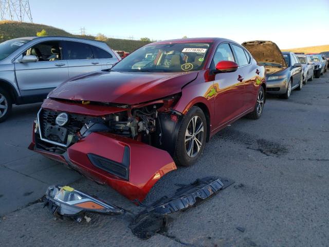 3N1AB8CV8LY309541 - 2020 NISSAN SENTRA SV RED photo 2