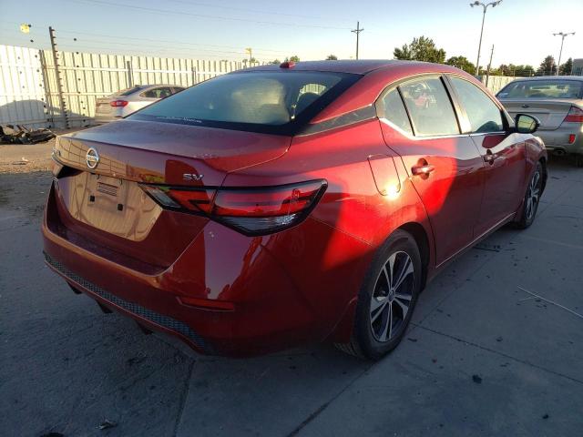 3N1AB8CV8LY309541 - 2020 NISSAN SENTRA SV RED photo 4