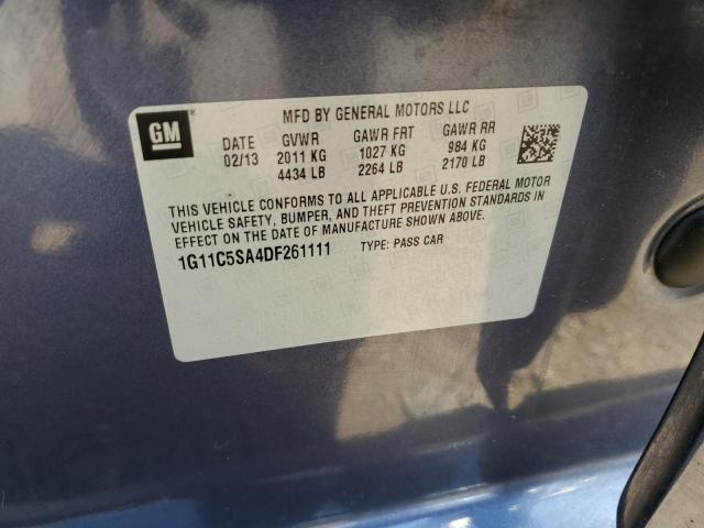 1G11C5SA4DF261111 - 2013 CHEVROLET MALIBU 1LT 蓝色 照片 10