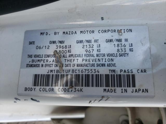 JM1BL1UF8C1675534 - 2012 MAZDA 3 I  photo 10