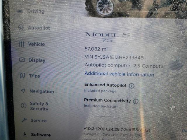 5YJSA1E13HF233848 - 2017 TESLA MODEL S Qara foto 8