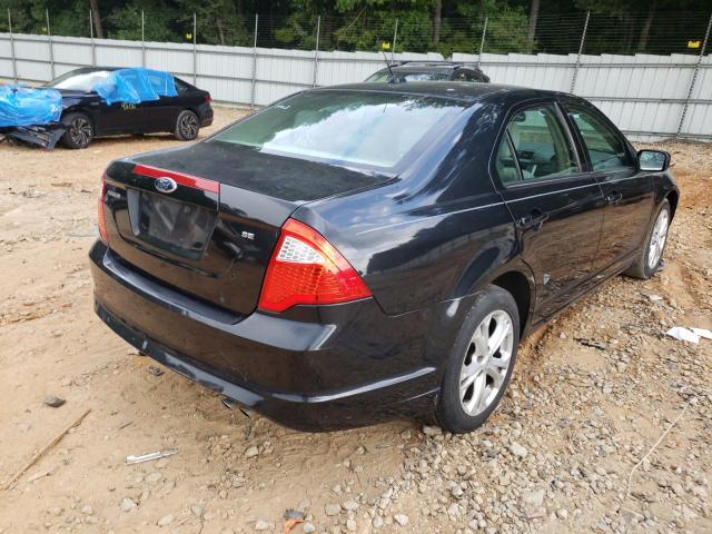 3FAHP0HA9CR315000 - 2012 FORD FUSION SE BLACK photo 4