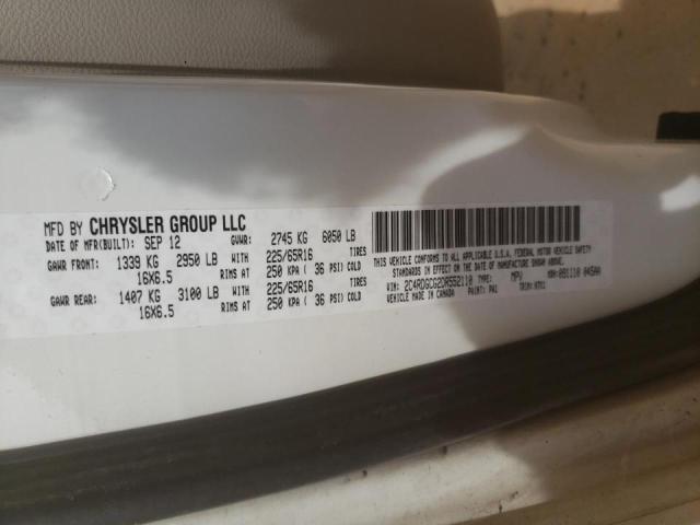 2C4RDGCG2DR552110 - 2013 DODGE GRAND CARA WHITE photo 10