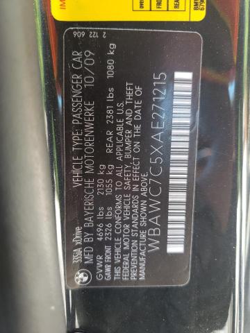 WBAWC7C5XAE271215 - 2010 BMW 335 XI BLACK photo 10