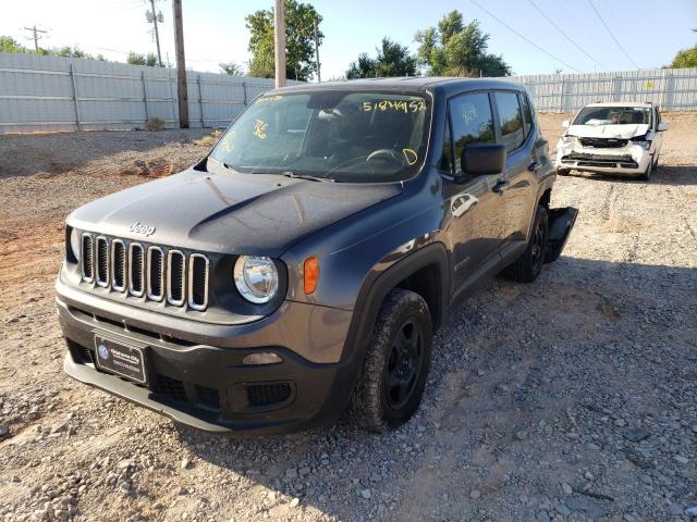 ZACCJAAT4GPD04476 - 2016 JEEP RENEGADE S GRAY photo 2