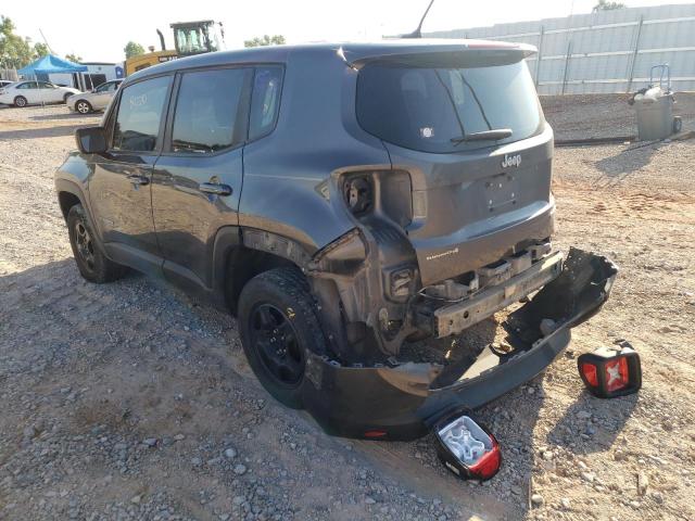 ZACCJAAT4GPD04476 - 2016 JEEP RENEGADE S GRAY photo 3