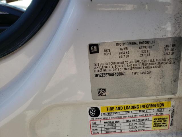 1G1ZE5E70BF158049 - 2011 CHEVROLET MALIBU LTZ  ფოტო 10