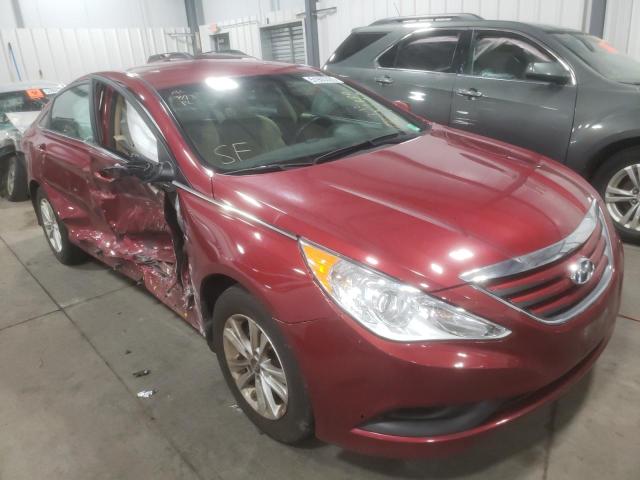 5NPEB4AC4EH944314 - 2014 HYUNDAI SONATA GLS RED photo 1