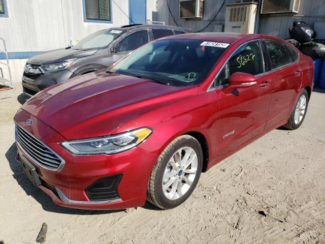 3FA6P0MU2KR273873 - 2019 FORD FUSION SEL RED photo 2