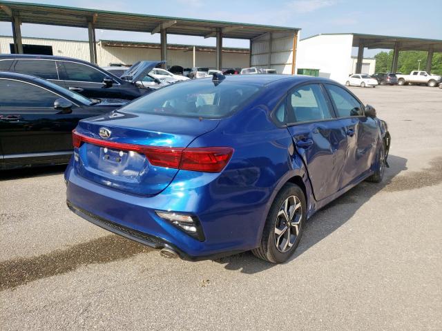 3KPF24AD5LE170668 - 2020 KIA FORTE FE BLUE photo 4