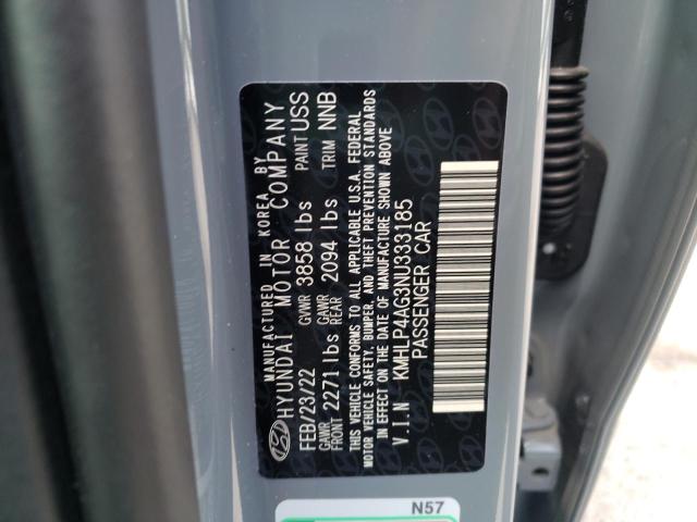 KMHLP4AG3NU333185 - 2022 HYUNDAI ELANTRA LI GRAY photo 10