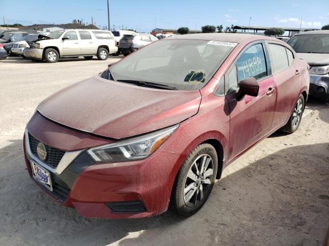 3N1CN8EV7LL844578 - 2020 NISSAN VERSA SV BURGUNDY photo 2