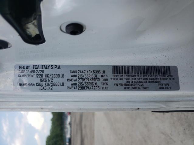 ZFBHRFBB1L6R52245 - 2020 RAM PROMASTER WHITE photo 10