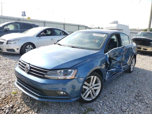 3VWL17AJ4HM375339 - 2017 VOLKSWAGEN JETTA SEL BLUE photo 2