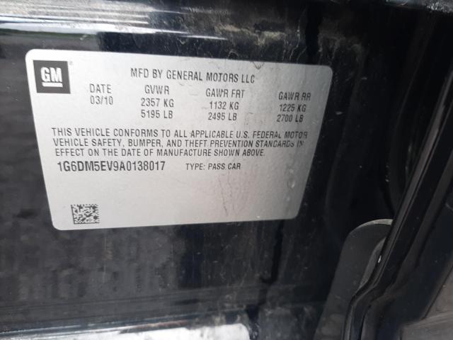 1G6DM5EV9A0138017 - 2010 CADILLAC CTS PERFOR Черный фото 10