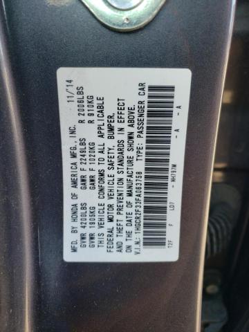 1HGCR2F33FA063758 - 2015 HONDA ACCORD LX  photo 10