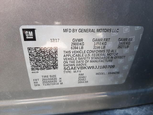 5GAEVBKW9JJ180709 - 2018 BUICK ENCLAVE PR GOLD photo 10