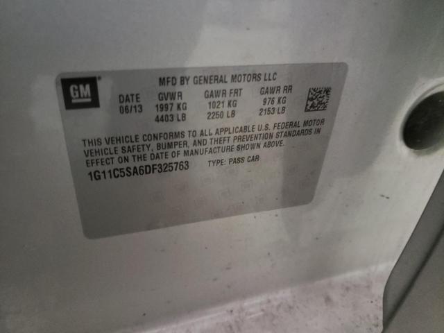 1G11C5SA6DF325763 - 2013 CHEVROLET MALIBU 1LT ვერცხლისფერი ფოტო 10