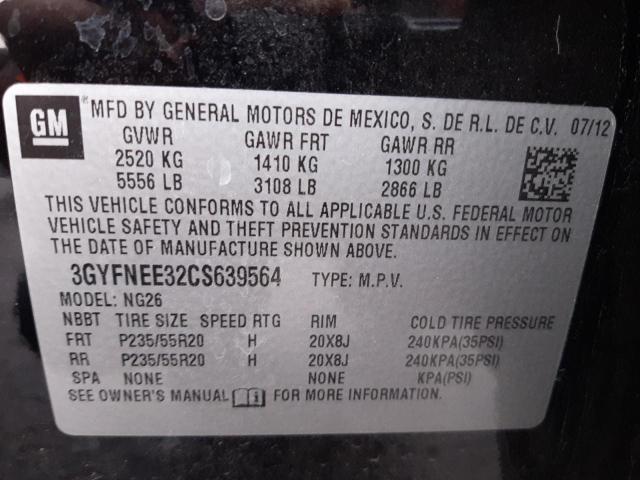 3GYFNEE32CS639564 - 2012 CADILLAC SRX PERFORMANCE COLLECTION  фото 10