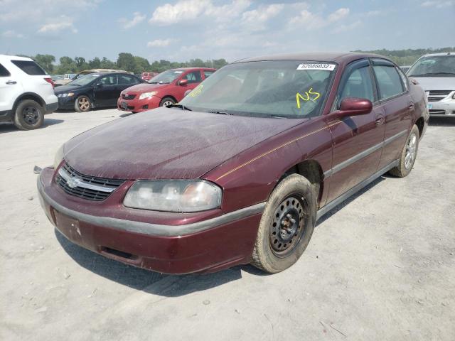 2G1WF52EX19165617 - 2001 CHEVROLET IMPALA MAROON photo 2