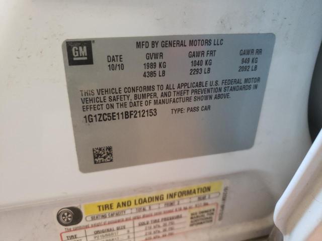 1G1ZC5E11BF212153 - 2011 CHEVROLET MALIBU 1LT  照片 10
