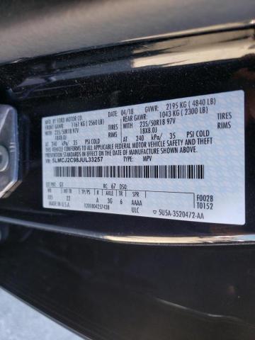 5LMCJ2C98JUL33257 - 2018 LINCOLN MKC SELECT BLACK photo 10