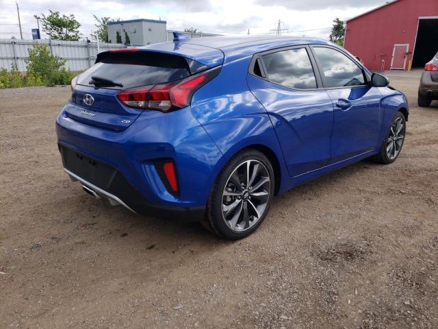 KMHTG6AF7KU012412 - 2019 HYUNDAI VELOSTER B BLUE photo 4