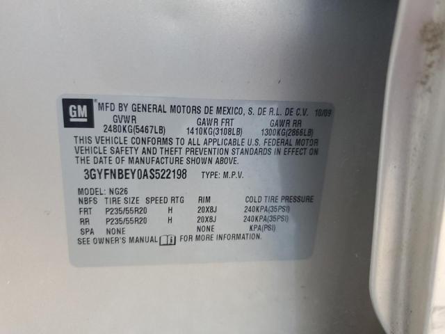 3GYFNBEY0AS522198 - 2010 CADILLAC SRX PERFOR 金色 照片 10