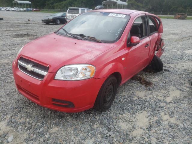 KL1TD56627B139319 - 2007 CHEVROLET AVEO BASE RED photo 2