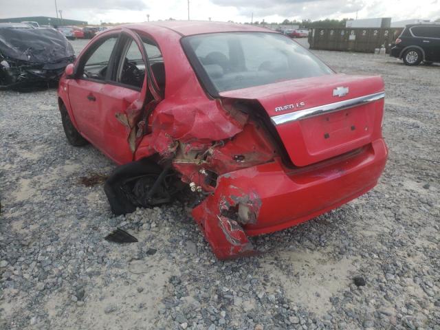 KL1TD56627B139319 - 2007 CHEVROLET AVEO BASE RED photo 3