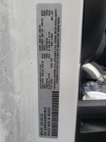 3C6MRVJG0ME519618 - 2021 RAM PROMASTER WHITE photo 10