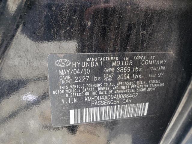 KMHDU4AD9AU086462 - 2010 HYUNDAI ELANTRA BL BLACK photo 10