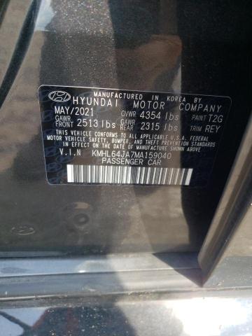 KMHL64JA7MA159040 - 2021 HYUNDAI SONATA SEL GRAY photo 10