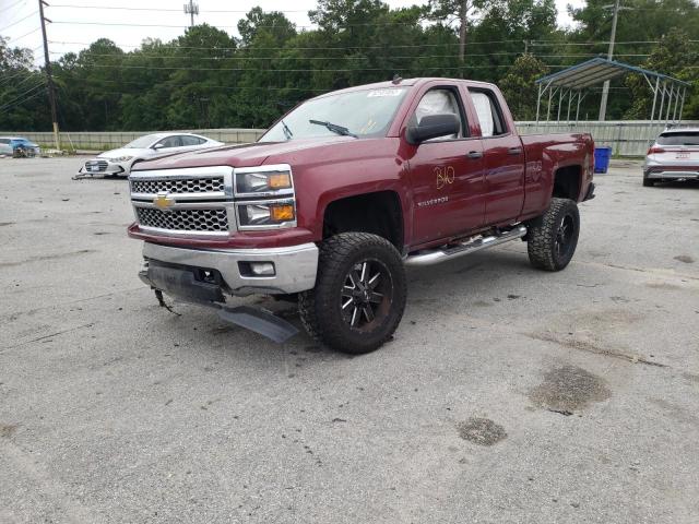 1GCVKRECXEZ301451 - 2014 CHEVROLET SILVERADO BURGUNDY photo 2