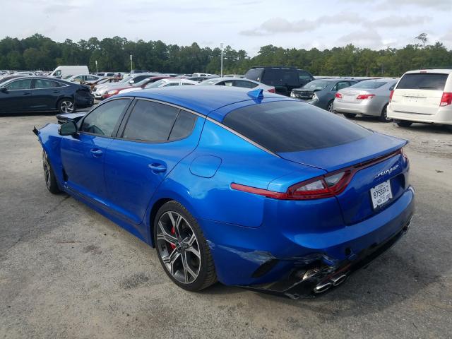 KNAE35LC8M6089140 - 2021 KIA STINGER GT BLUE photo 3