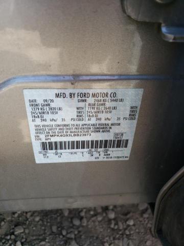 2FMPK4G93LBB23973 - 2020 FORD EDGE SILVER photo 10