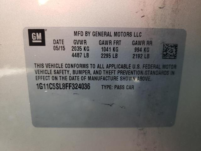 1G11C5SL8FF324036 - 2015 CHEVROLET MALIBU 1LT 米色 照片 10