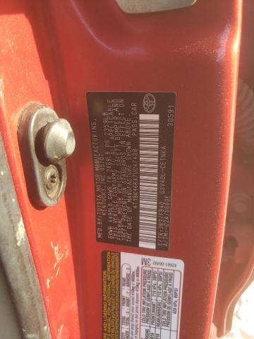 4T1BK46KX7U047408 - 2007 TOYOTA CAMRY LE RED photo 10