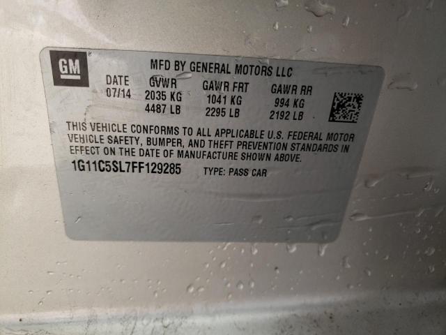 1G11C5SL7FF129285 - 2015 CHEVROLET MALIBU 1LT BEIGE photo 10