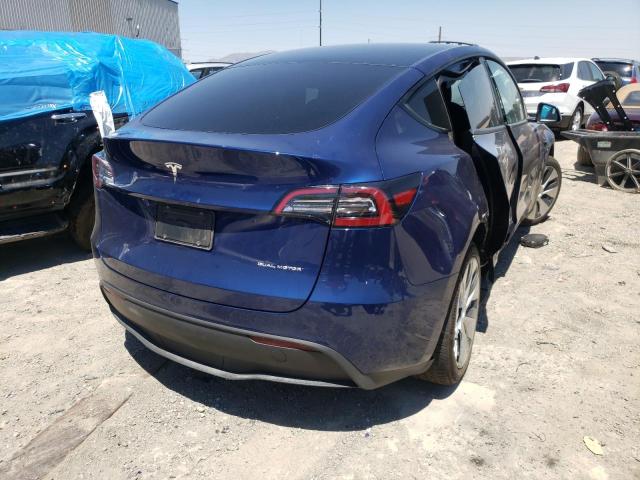 5YJYGAEE0MF280602 - 2021 TESLA MODEL Y BLUE photo 4