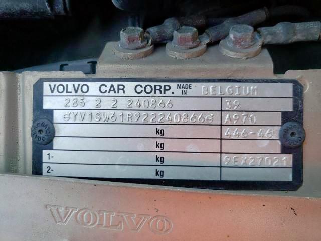 YV1SW61R922240866 - 2002 VOLVO V70 GOLD photo 9